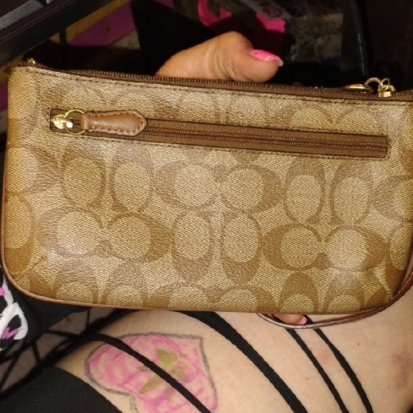 Coach Tan Signature Wristlet - Picture 2 of 4